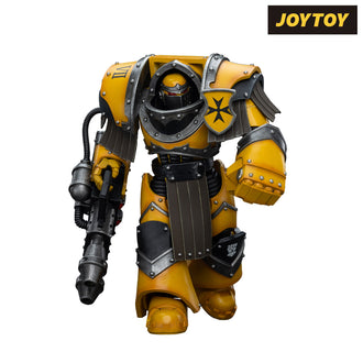 JoyToy Warhammer The Horus Heresy Action Figure - Imperial Fists, Legion Cataphractii Terminator with Heavy Flamer (1/18 Scale)