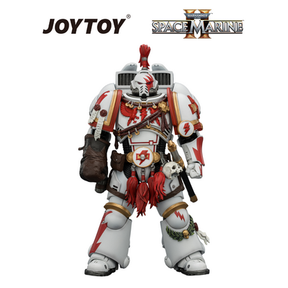 JOYTOY Warhammer 40,000: Space Marine 2 - Game Edition White Scars, Assault Intercessor Champion with Thunder Hammer and Bolt Pistol  (1/18 Scale) Preorder