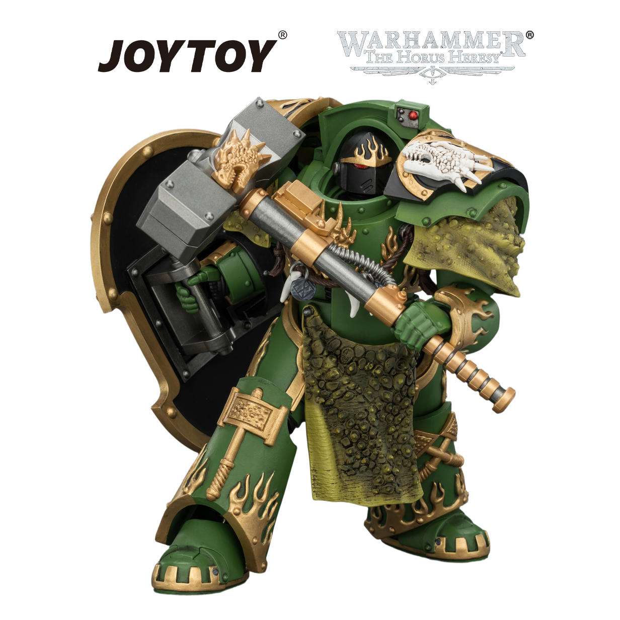 JOYTOY Warhammer The Horus Heresy - Salamanders, Firedrake Terminator 1 with Thunder Hammer and Dragonscale Storm Shield (1/18 Scale) Preorder