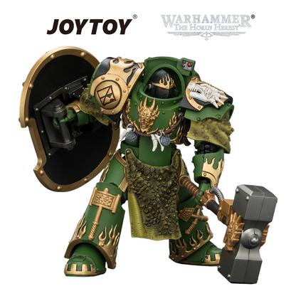 JOYTOY Warhammer The Horus Heresy - Salamanders, Firedrake Terminator 1 with Thunder Hammer and Dragonscale Storm Shield (1/18 Scale) Preorder