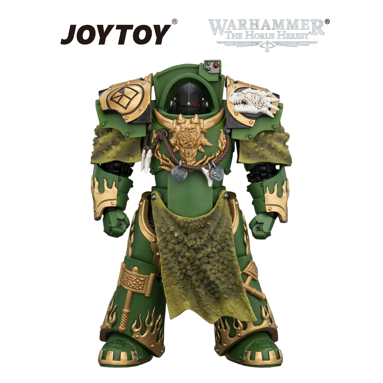 JOYTOY Warhammer The Horus Heresy - Salamanders, Firedrake Terminator 2 with Thunder Hammer and Dragonscale Storm Shield (1/18 Scale) Preorder