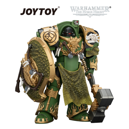 JOYTOY Warhammer The Horus Heresy - Salamanders, Firedrake Terminator 2 with Thunder Hammer and Dragonscale Storm Shield (1/18 Scale) Preorder
