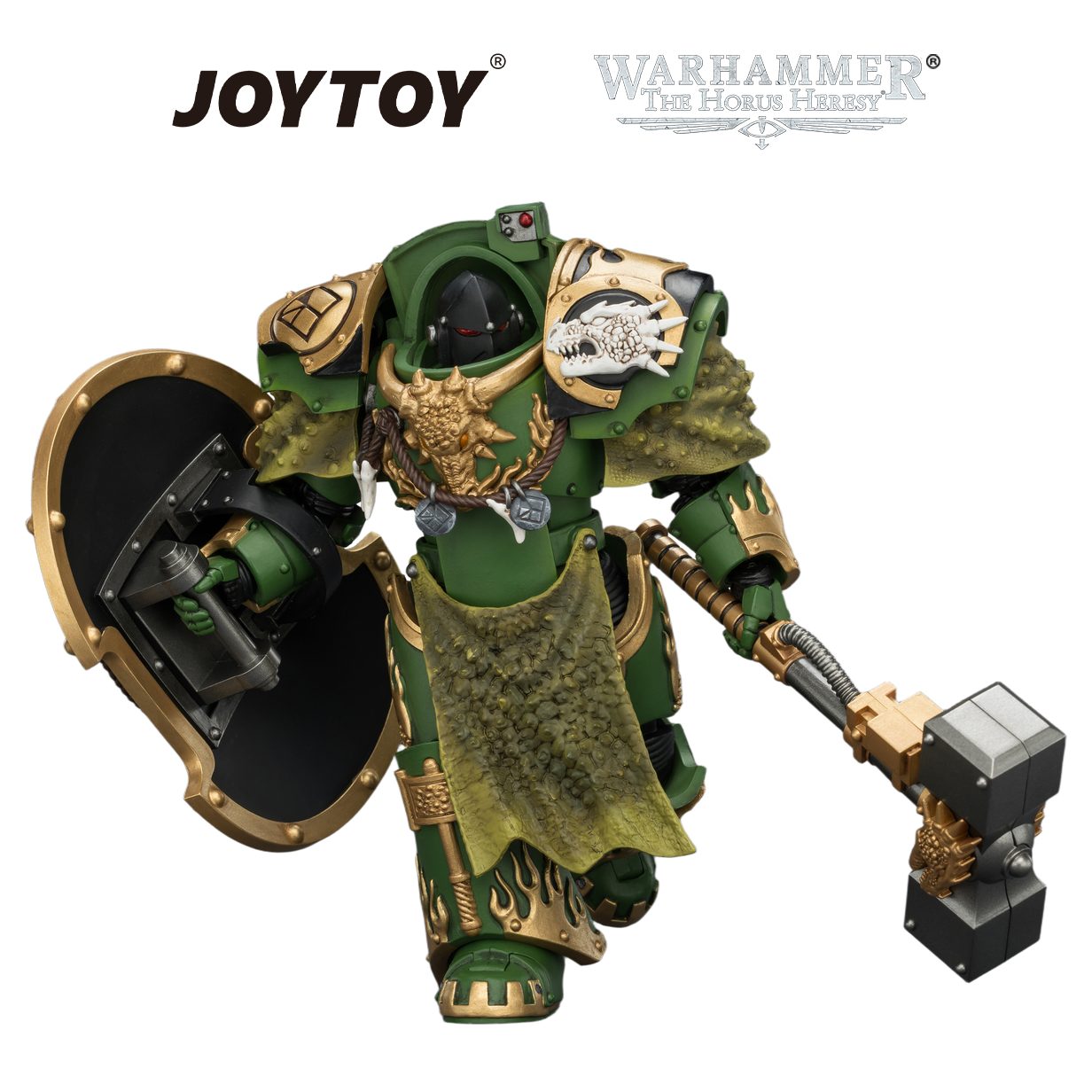 JOYTOY Warhammer The Horus Heresy - Salamanders, Firedrake Terminator 2 with Thunder Hammer and Dragonscale Storm Shield (1/18 Scale) Preorder