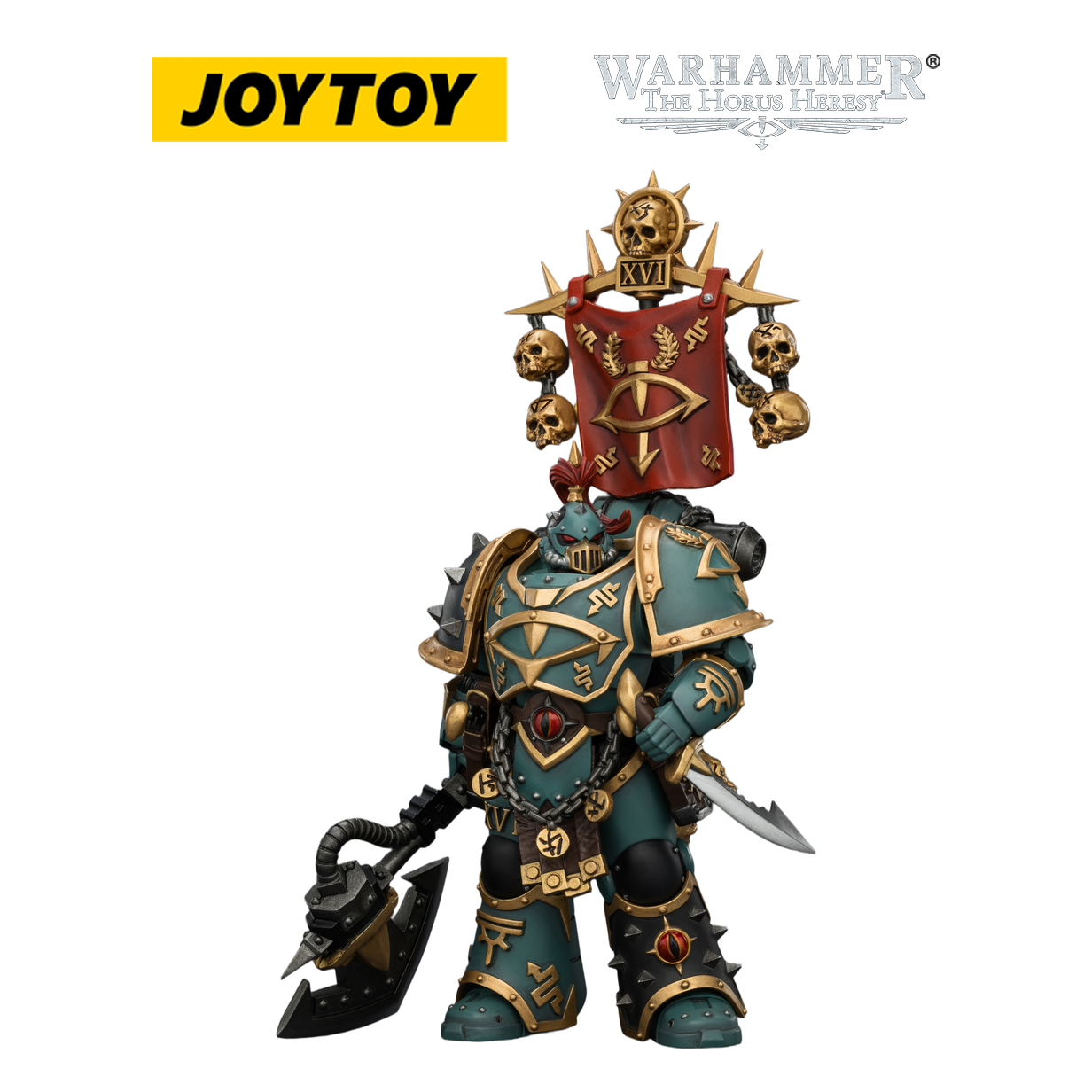 JOYTOY Warhammer The Horus Heresy - Sons of Horus, Vheren Ashurhaddon, Master of the True Sons with the Axe Serpentis (1/18 Scale)
