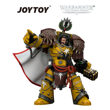 JOYTOY Warhammer The Horus Heresy - Imperial Fists, Lord Castellan Evander Garrius, The Tyrant of Cthonia with the Subjugator and Incineratus (1/18 Scale) Preorder