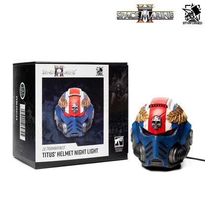 Starforged Warhammer 40,000: Space Marine 2 Ultramarines Titus' Helmet Night Light Lamp Preorder