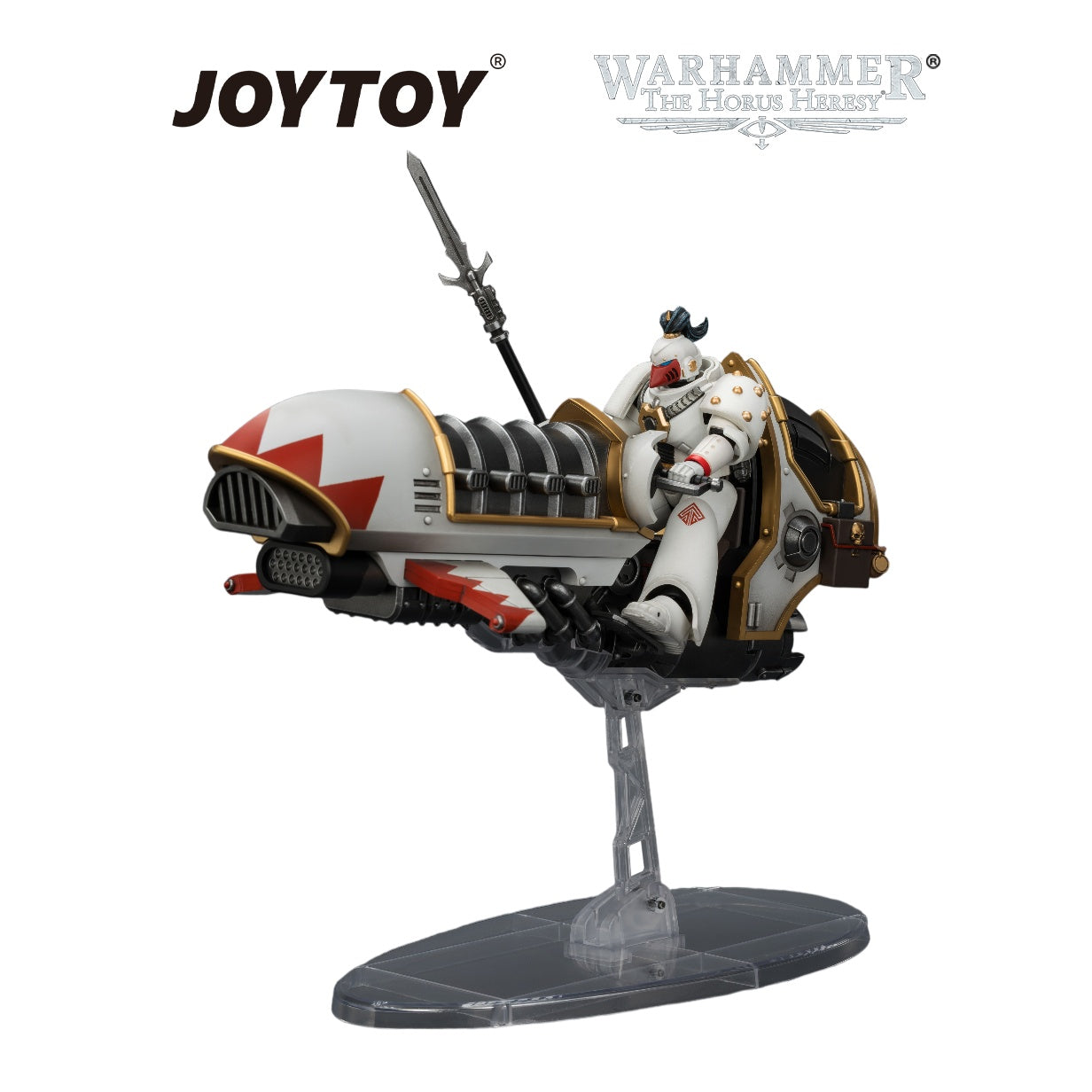 JOYTOY Warhammer The Horus Heresy - White Scars Legion Shamshir Jetbike with Kontos power lance (1/18 Scale) Preorder