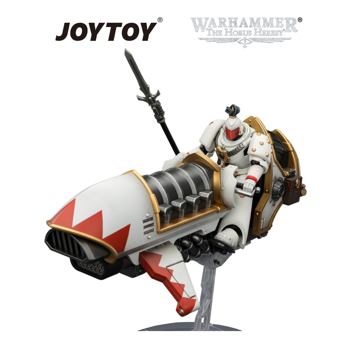 JOYTOY Warhammer The Horus Heresy - White Scars Legion Shamshir Jetbike with Kontos power lance (1/18 Scale) Preorder