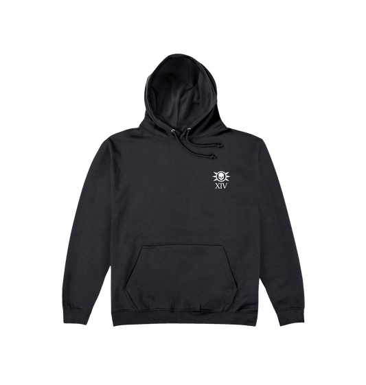 Deep Black Printed Hoody