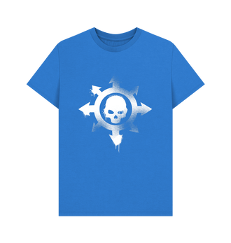 Bright Blue Slaves to Darkness Graffiti Insignia T Shirt