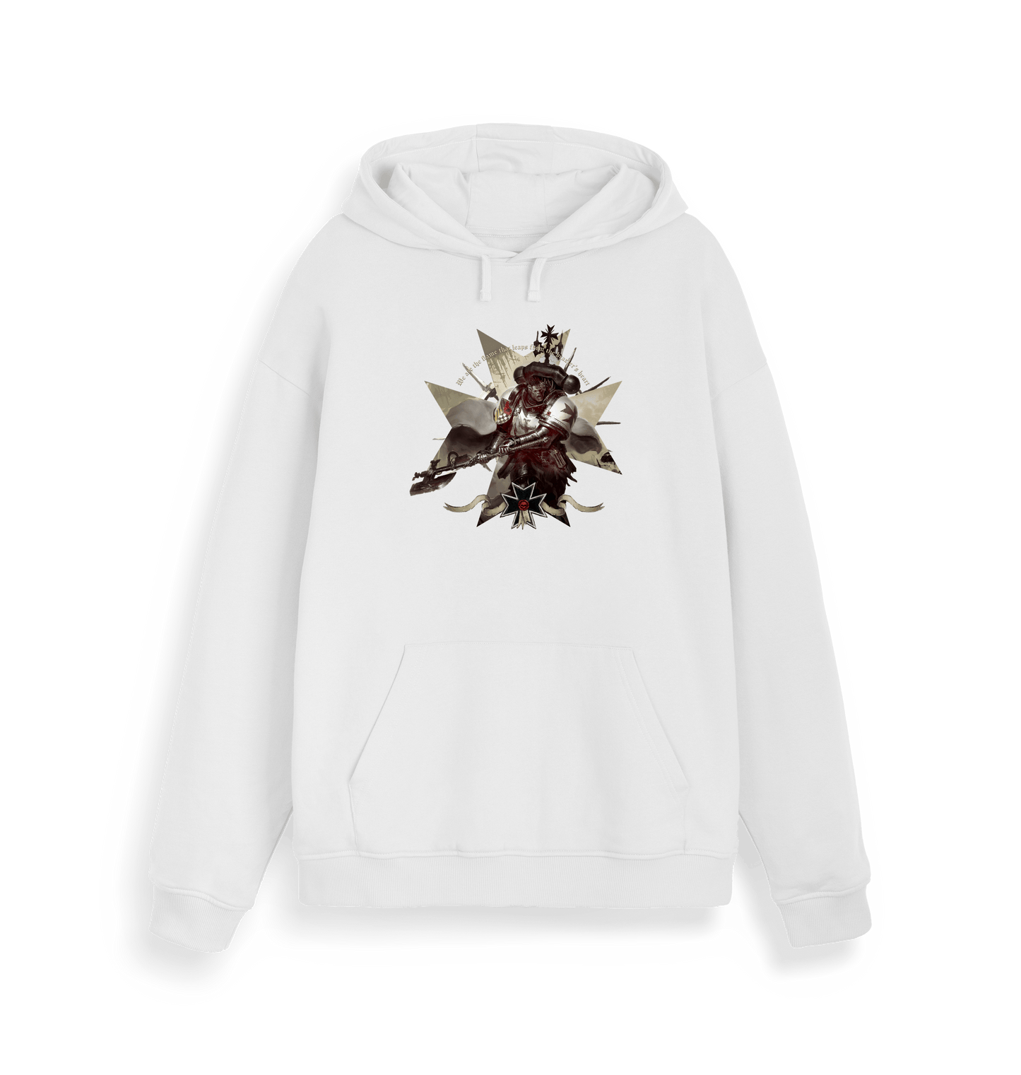 White Printed Sweater Front