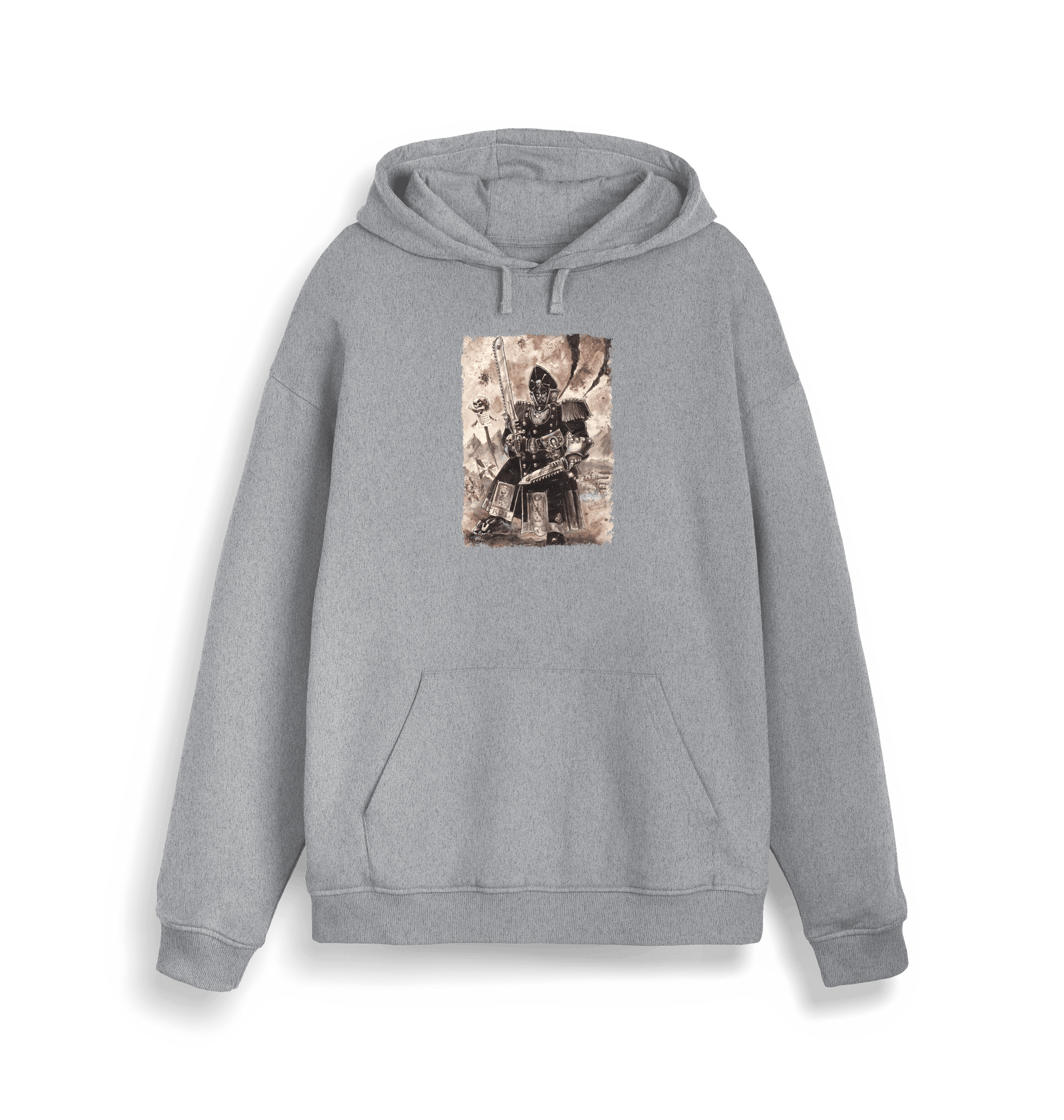 Heather Grey Printed Sweater Front