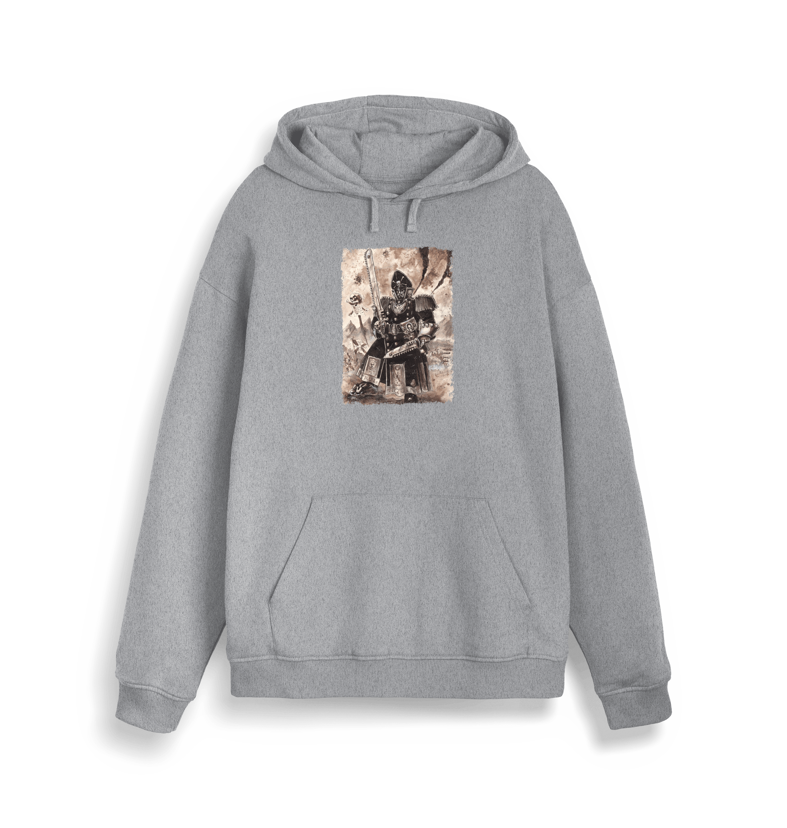 Heather Grey Printed Sweater Front