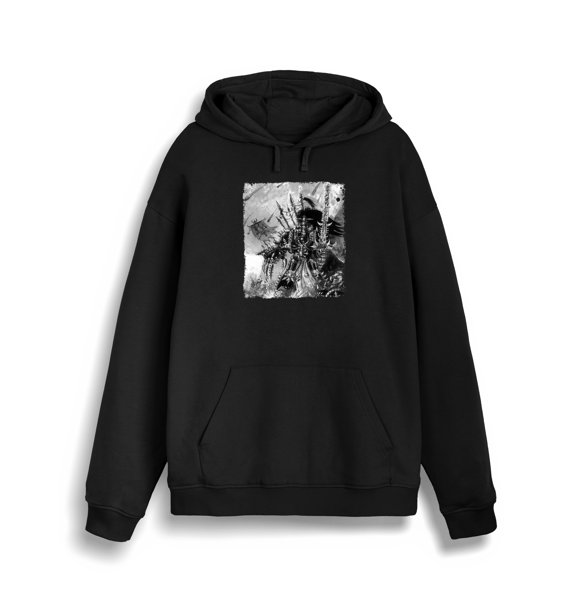 Black Printed Sweater Front