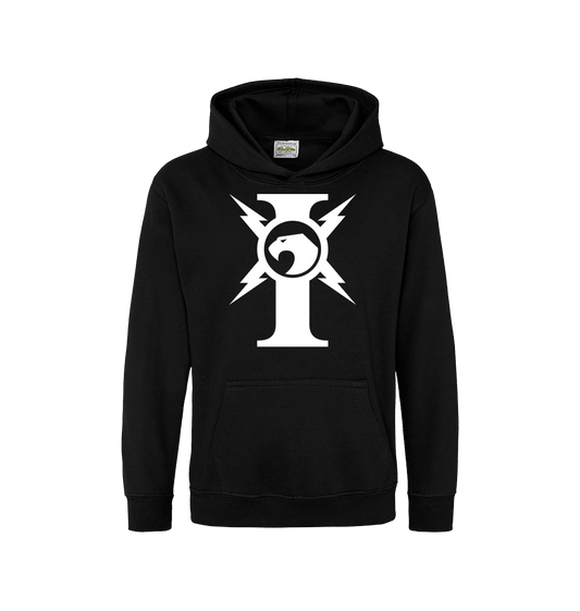 Deep Black Printed Kids Hoodie