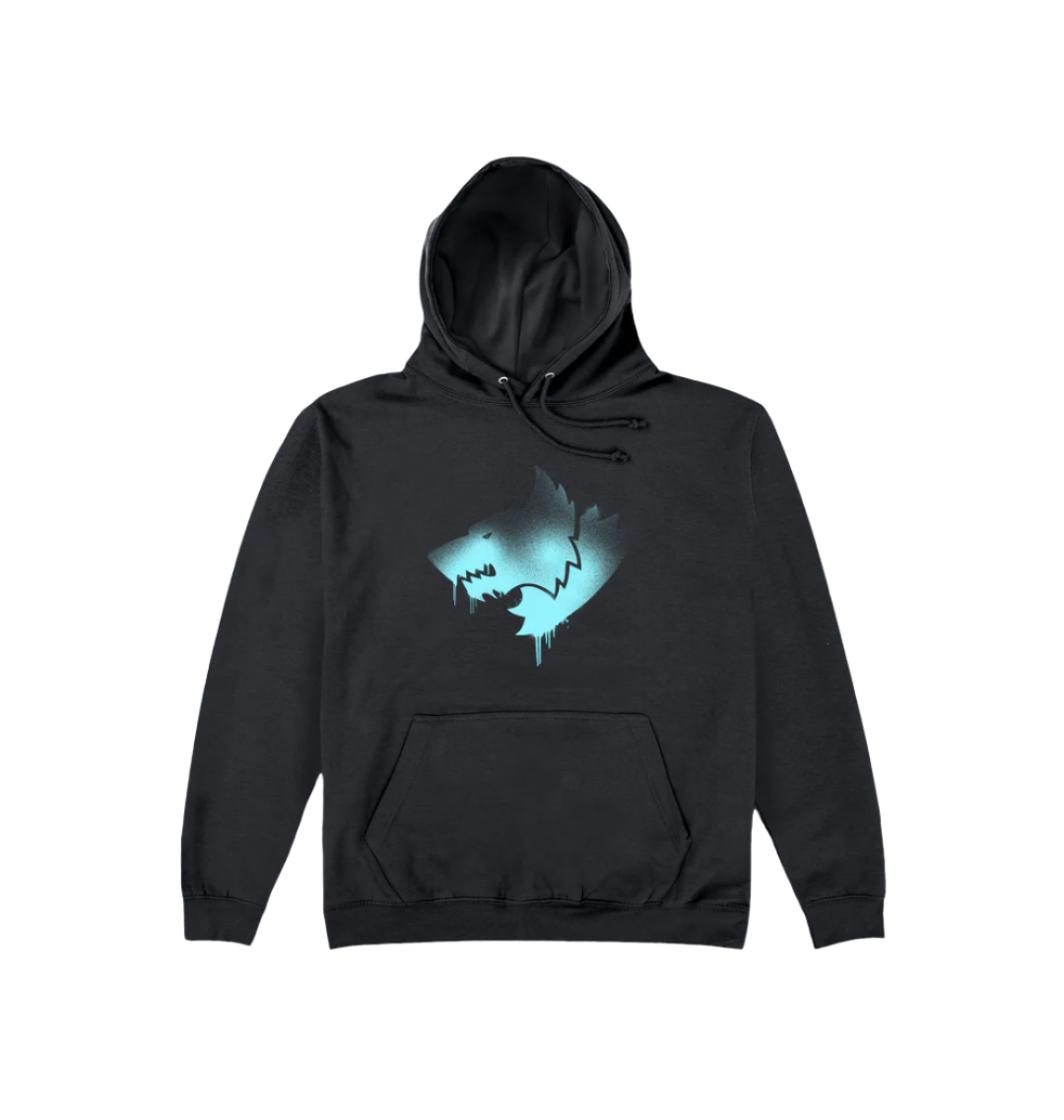 Jet Black Printed Hoody