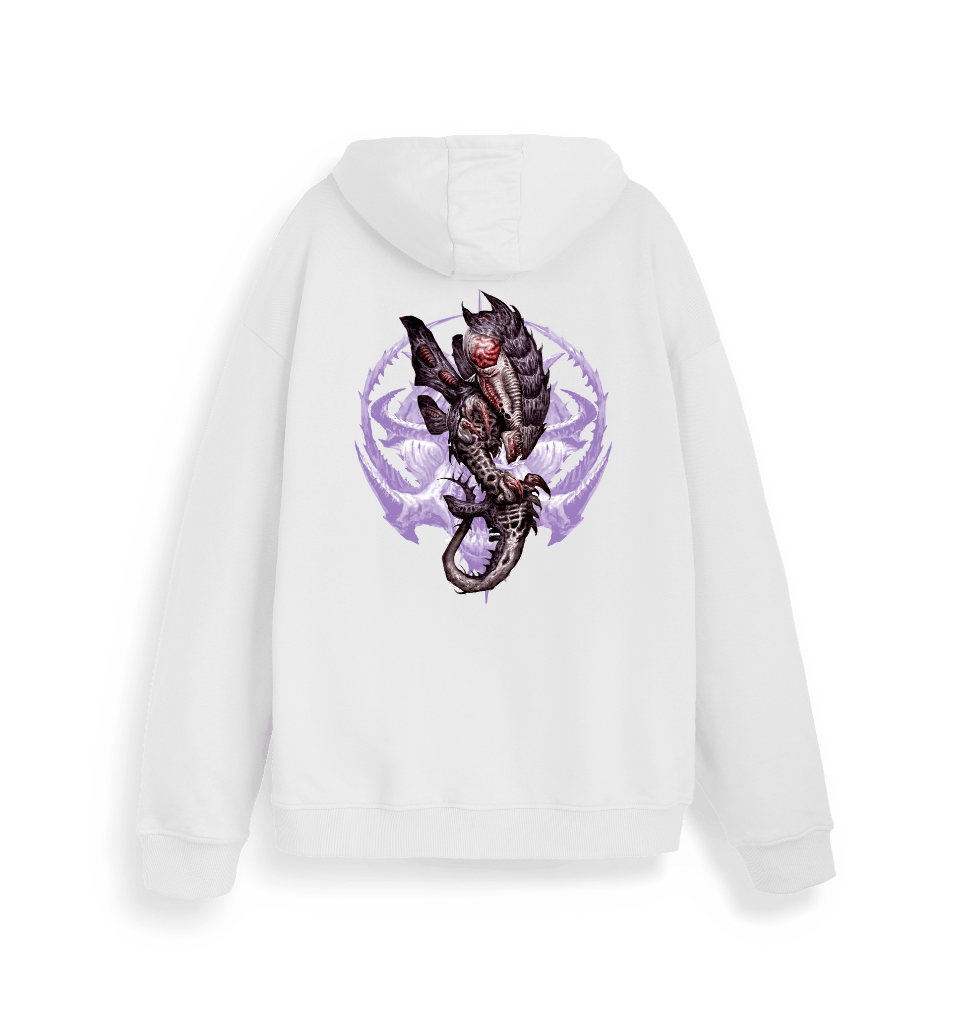 White Printed Sweater Back