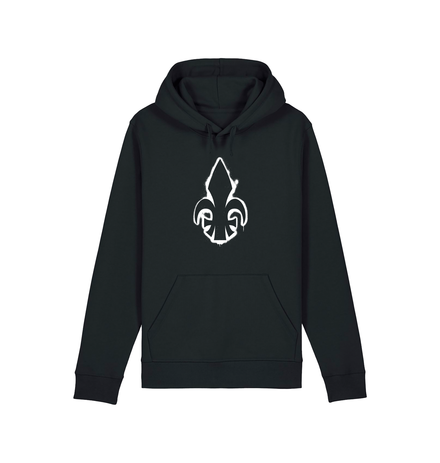 Black Printed Hoody Front