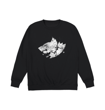Deep Black Printed Sweater