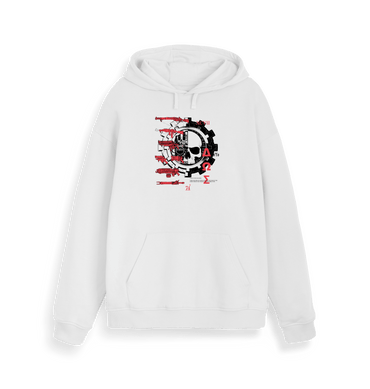 White Printed Sweater Front