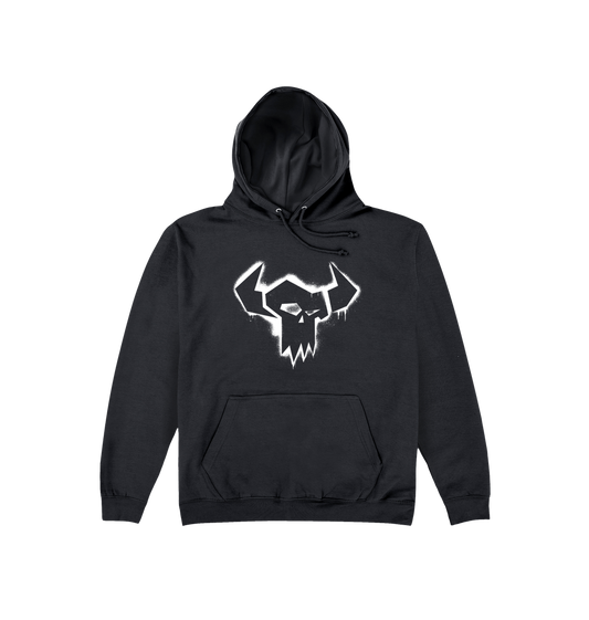 Deep Black Printed Hoody