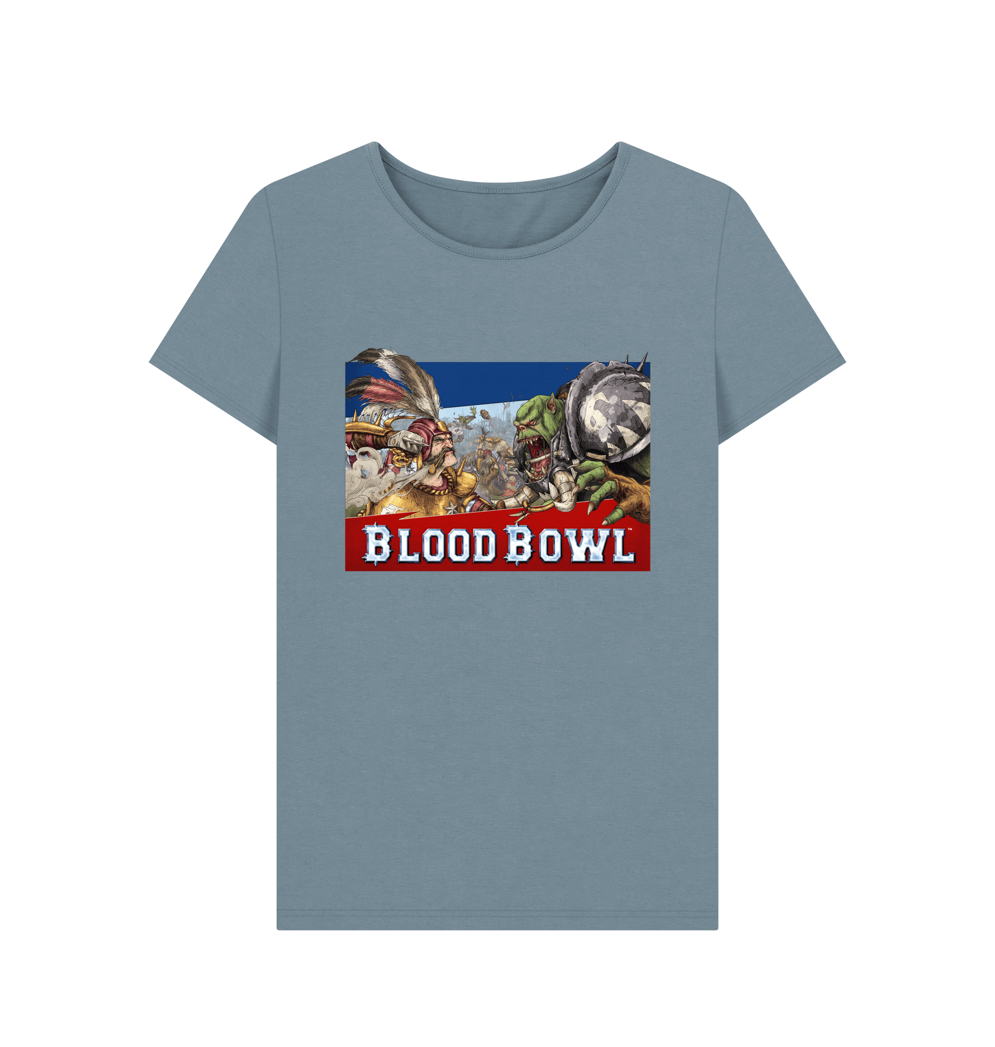 Stone Blue Blood Bowl Fitted T Shirt