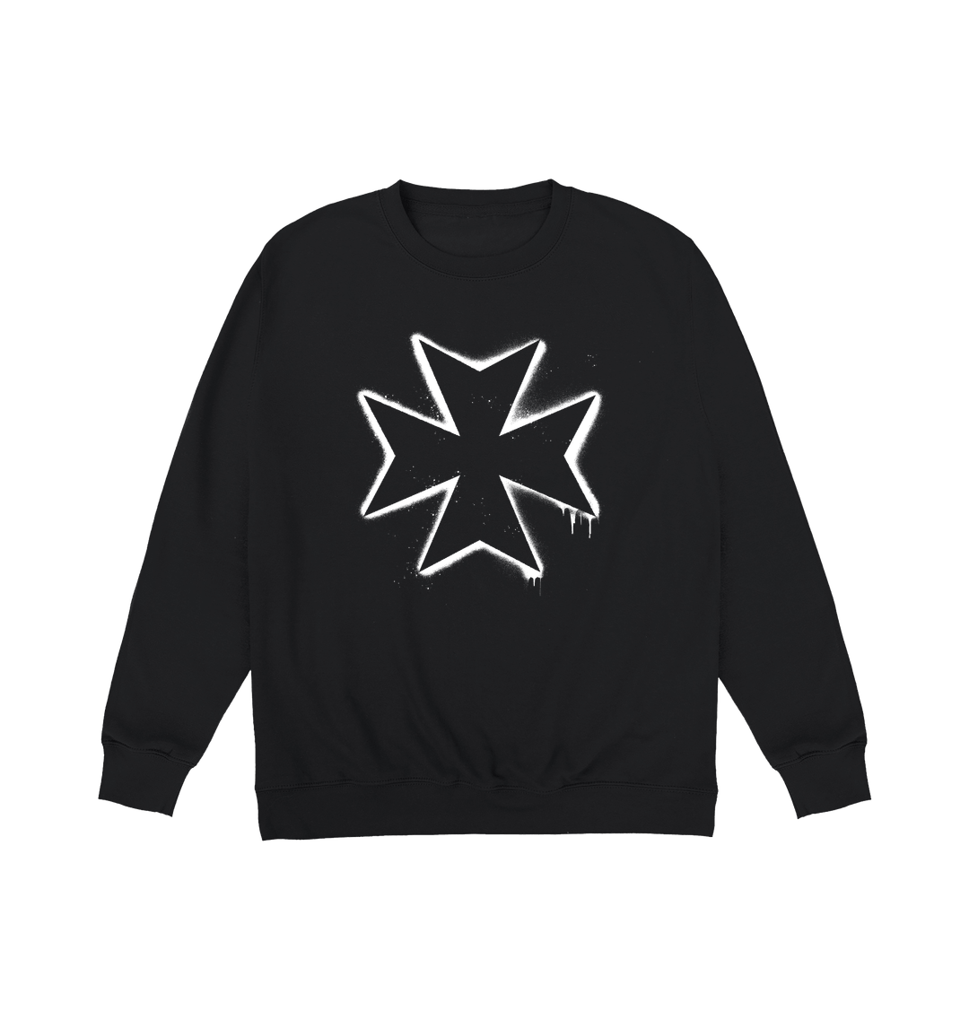 Deep Black Printed Sweater