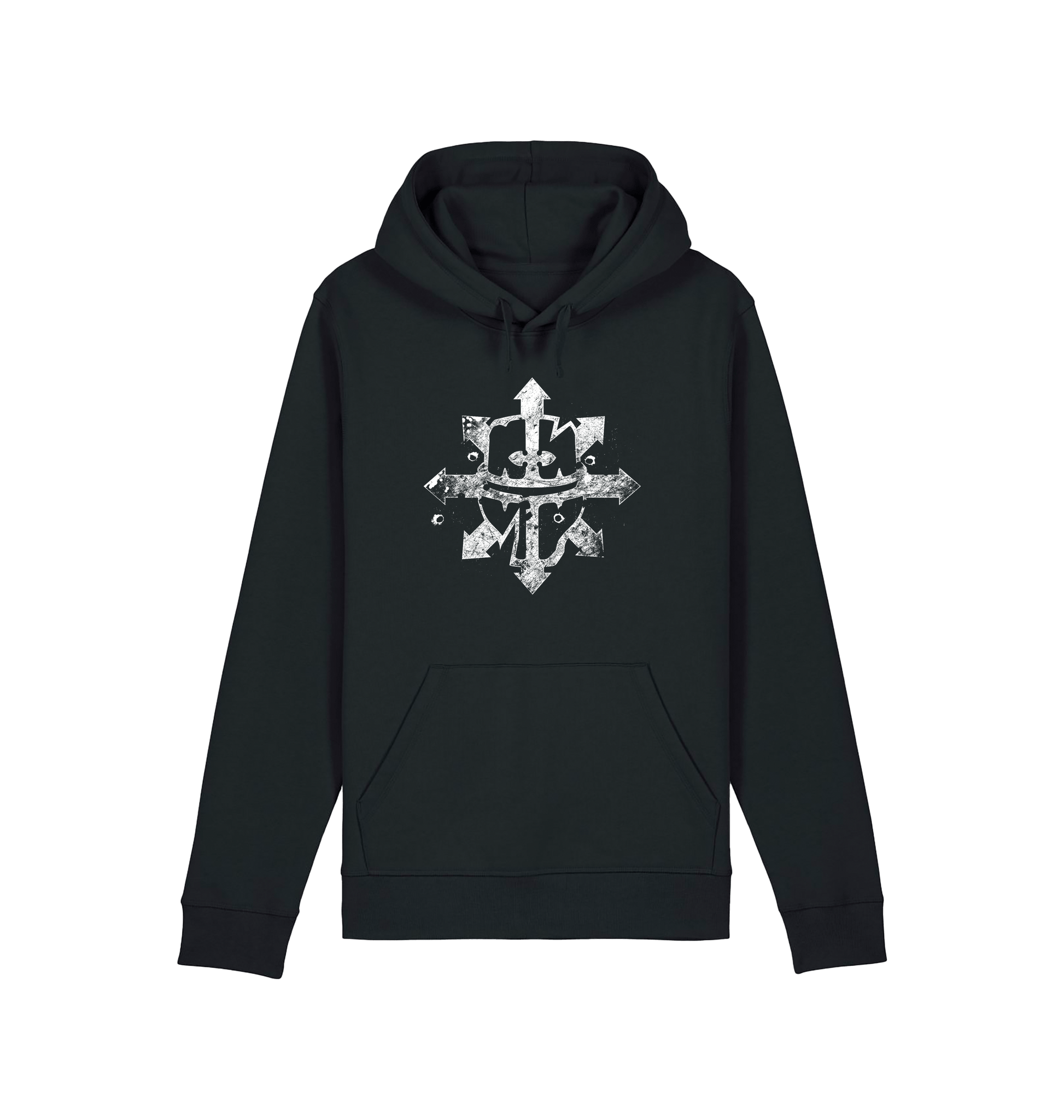Black Printed Hoody Front