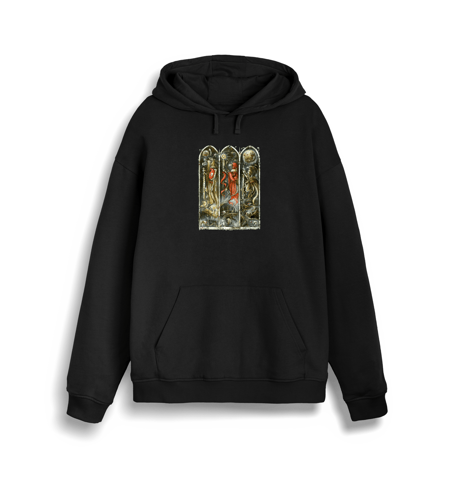 Black Printed Sweater Front