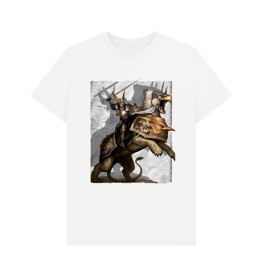 White Warhammer The Old World Empire of Man Demigryph Knight T Shirt