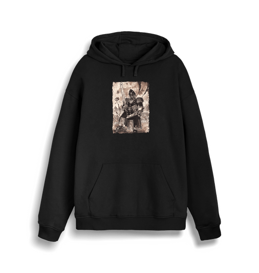 Black Printed Sweater Front