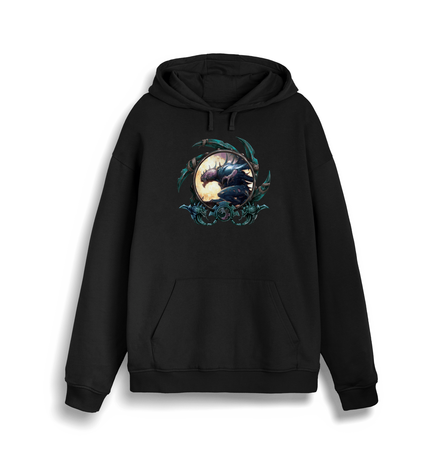 Black Printed Sweater Front