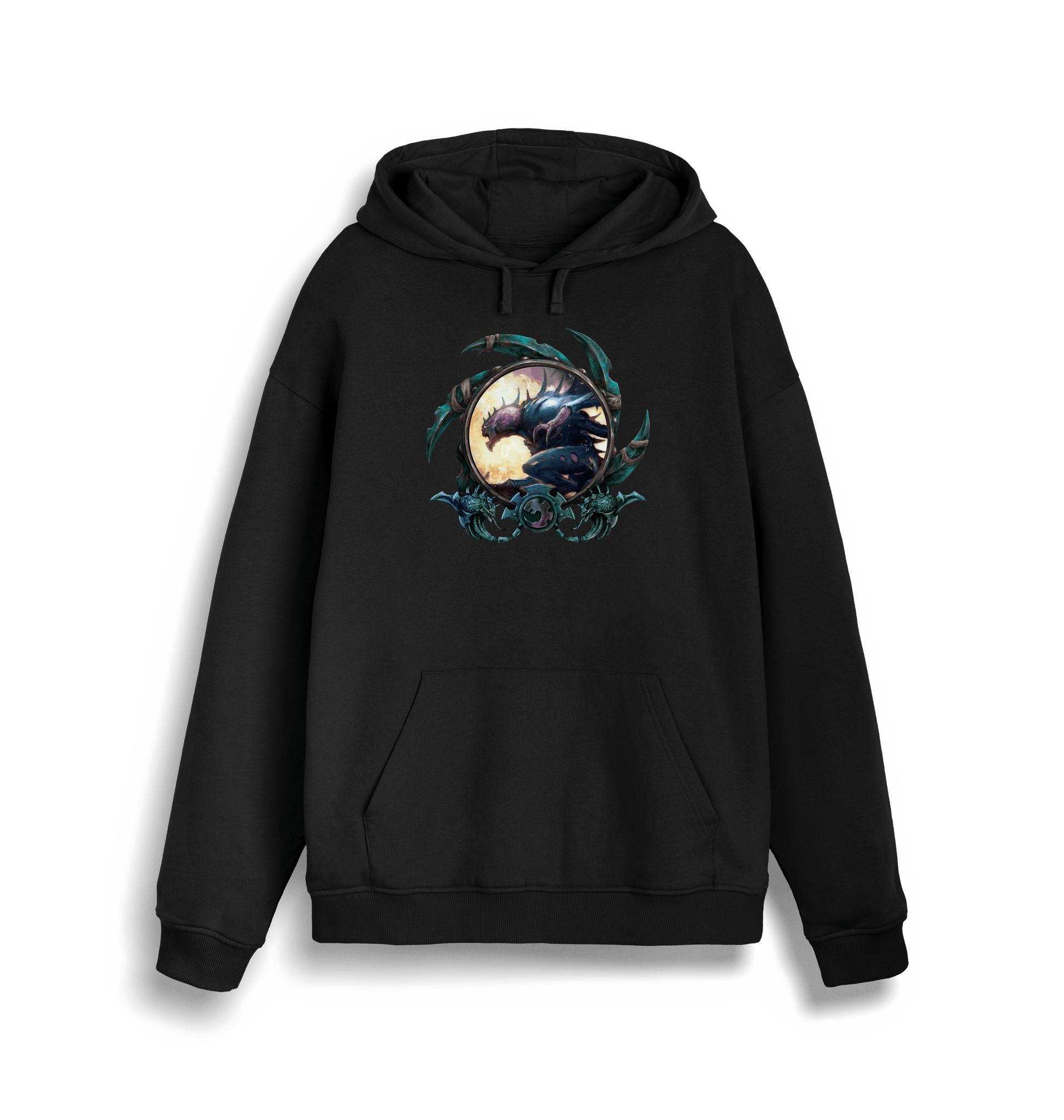 Black Printed Sweater Front