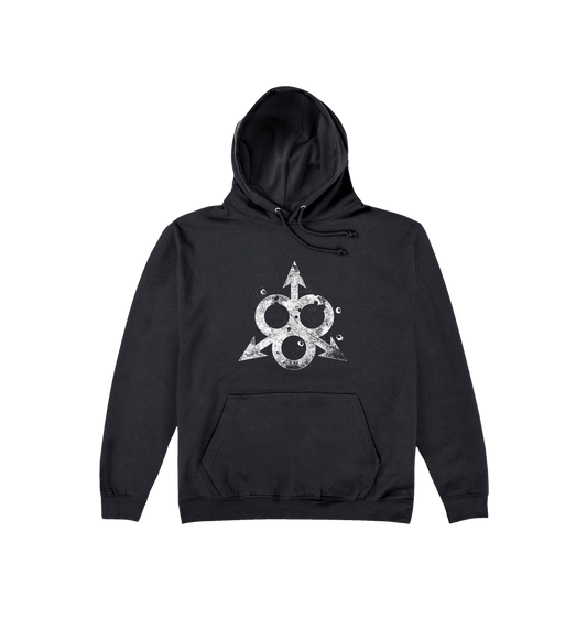 Deep Black Printed Hoody