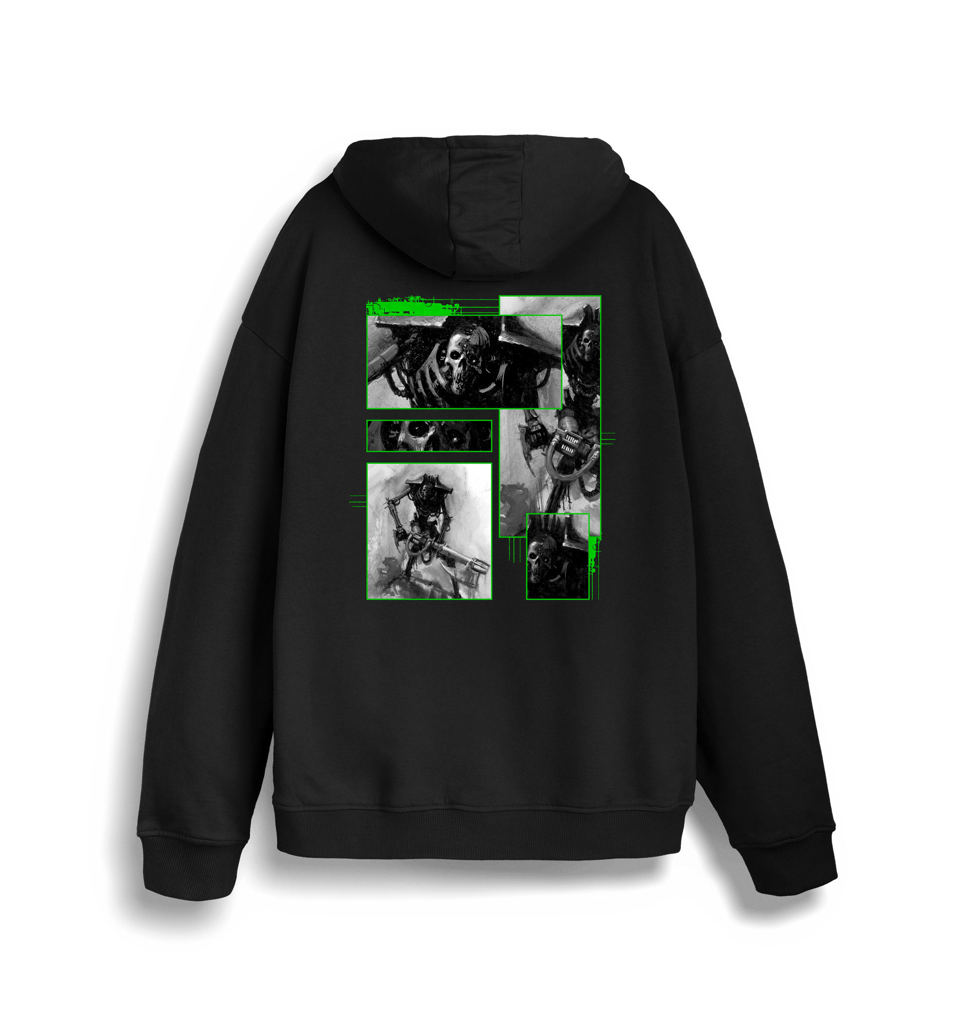 Black Printed Sweater Back