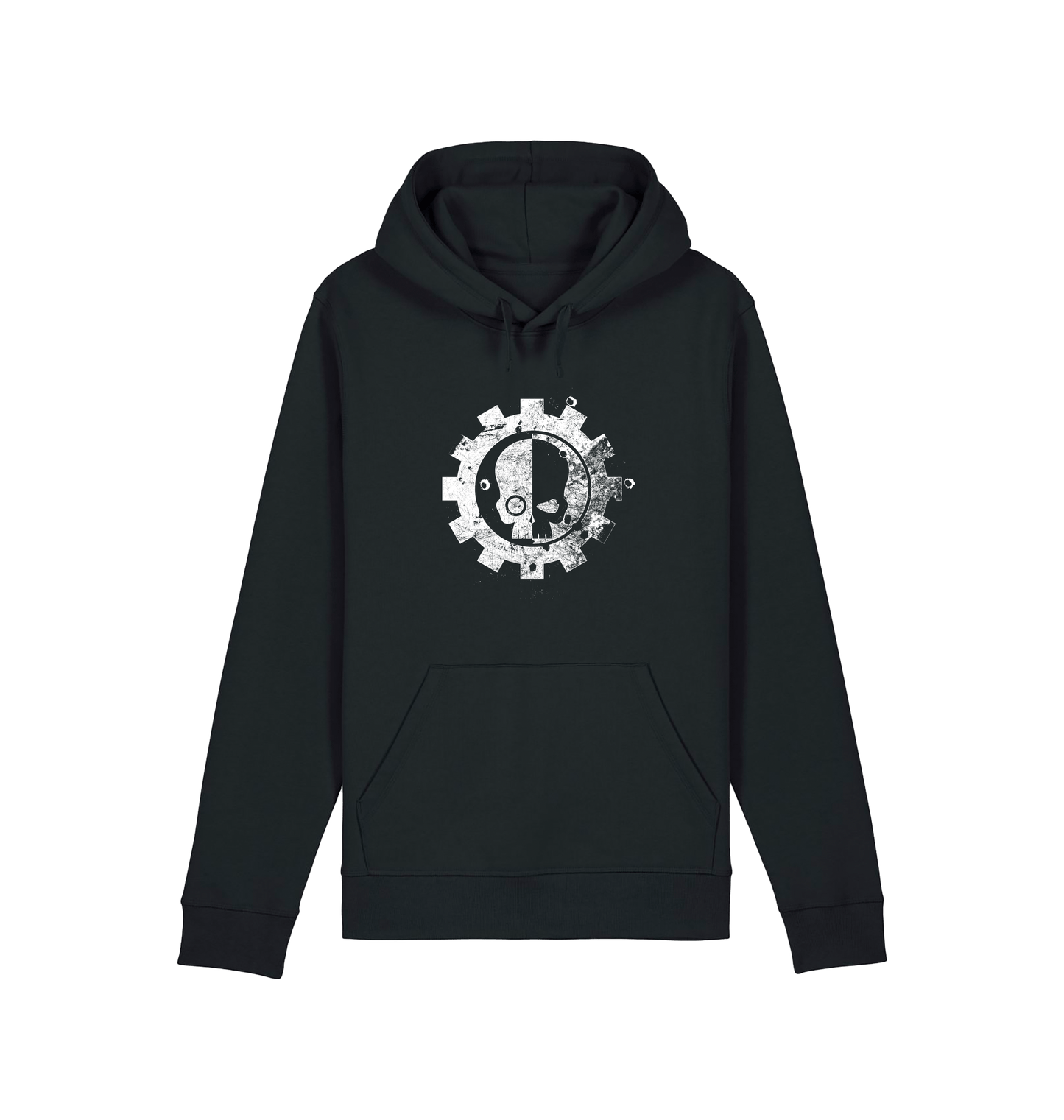 Black Printed Hoody Front