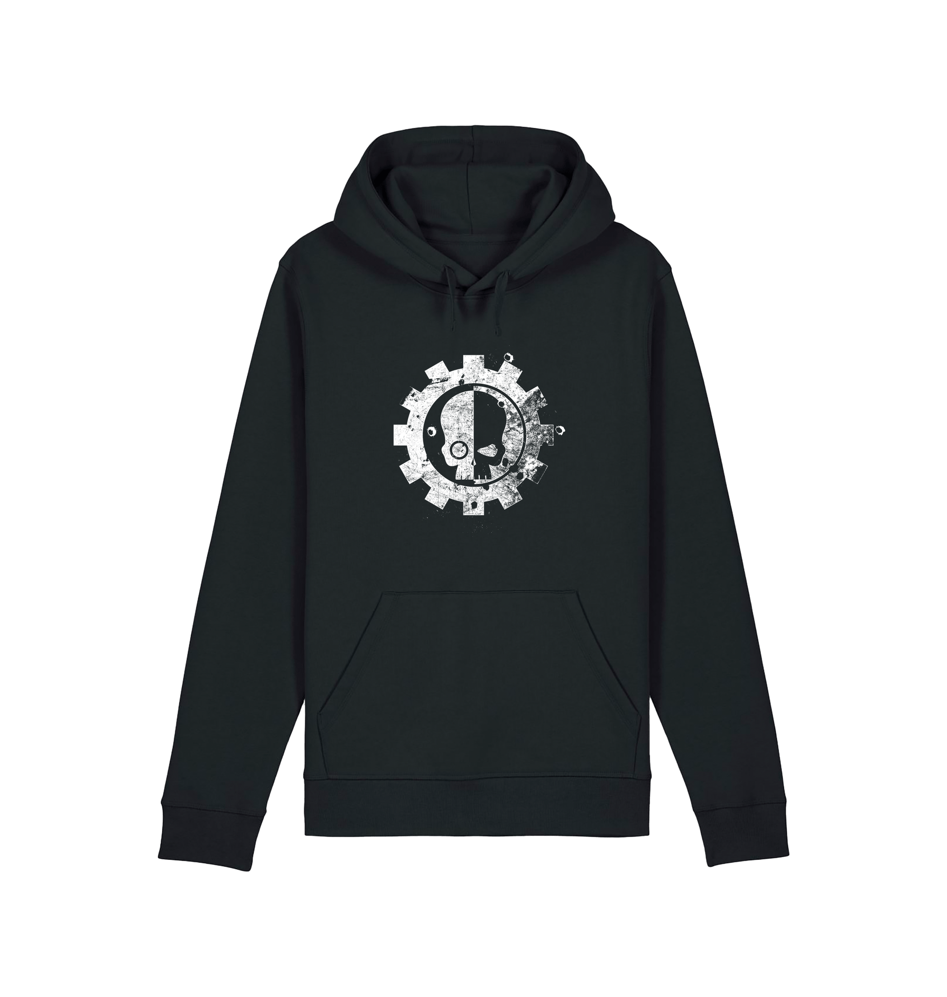 Black Printed Hoody Front