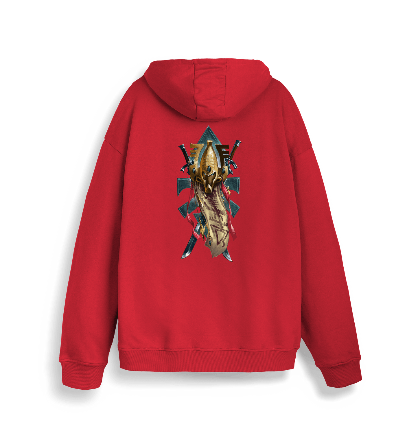 Red Printed Sweater Back