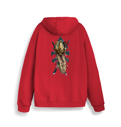 Red Printed Sweater Back