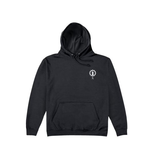 Deep Black Printed Hoody