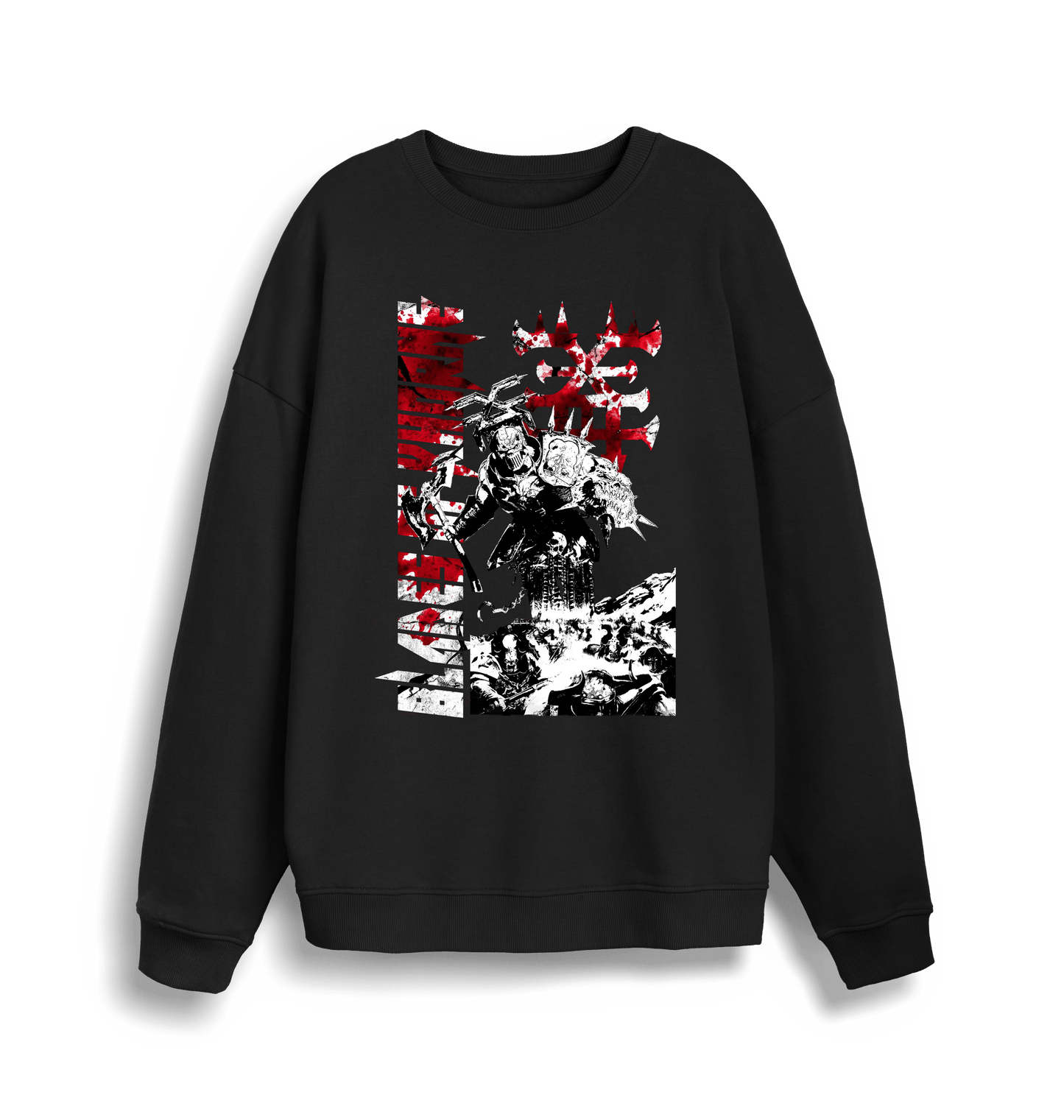 Black Printed Sweater Front