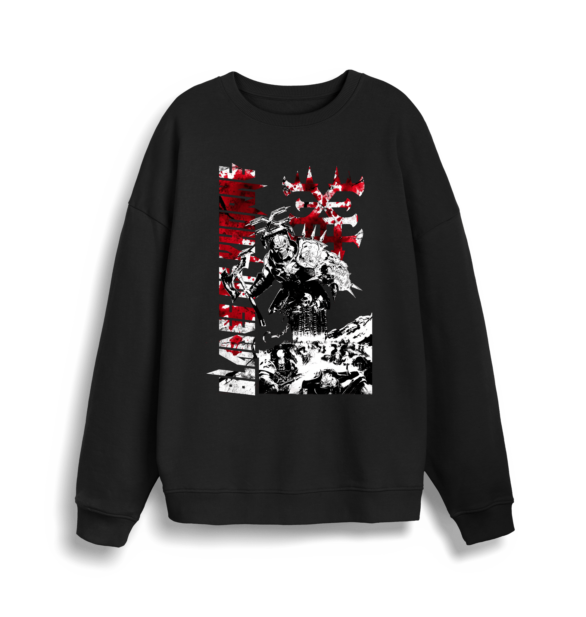 Black Printed Sweater Front