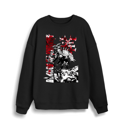 Black Printed Sweater Front