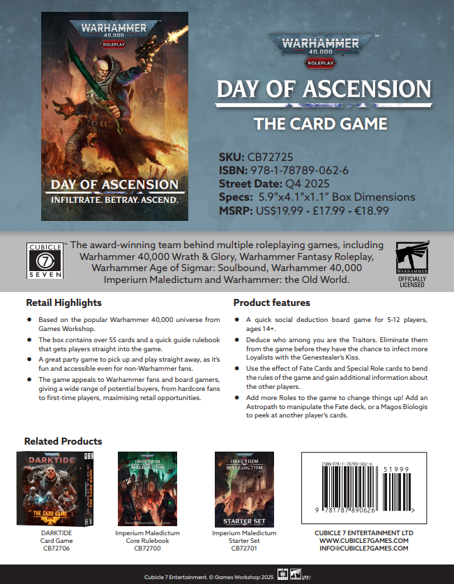 Warhammer 40,000 Roleplay: Day Of Ascension Card Game