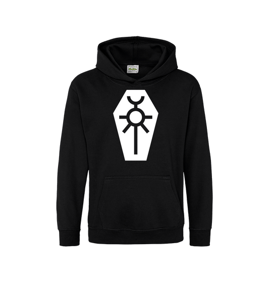 Deep Black Printed Kids Hoodie