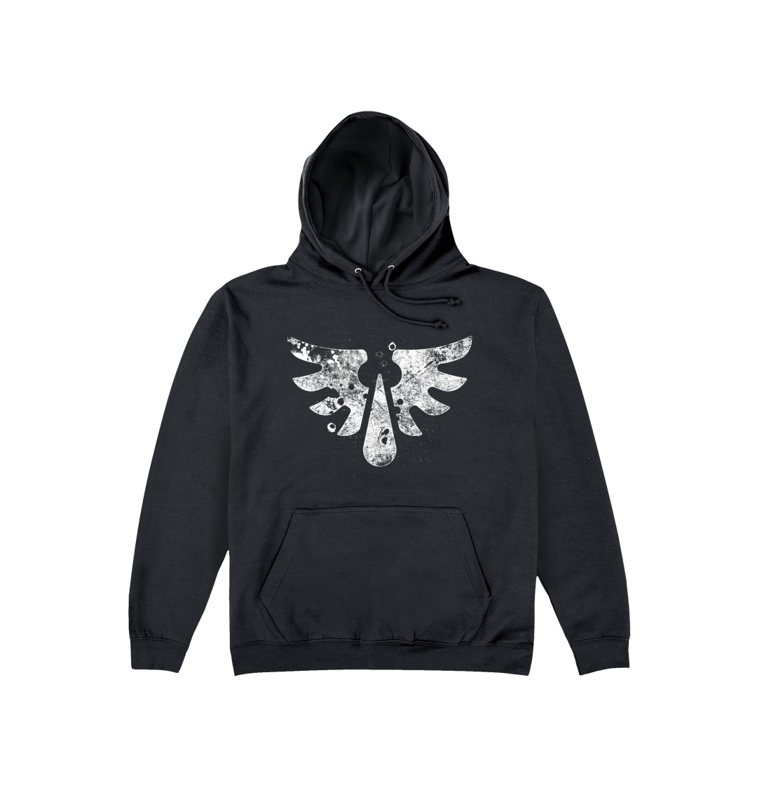 Deep Black Printed Hoody