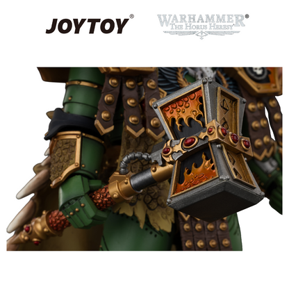 JOYTOY Warhammer The Horus Heresy - Salamanders, Vulkan, Primarch of the XVIIIth Legion with Dawnbringer, The Furnace's Heart and Dragon's Breath Gauntlet (1/18 Scale) Preorder & Exclusive T Shirt USA