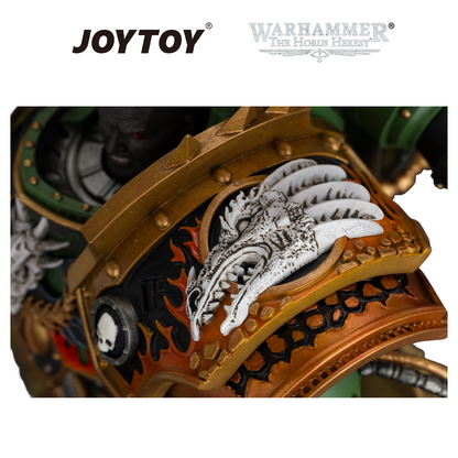 JOYTOY Warhammer The Horus Heresy - Salamanders, Vulkan, Primarch of the XVIIIth Legion with Dawnbringer, The Furnace's Heart and Dragon's Breath Gauntlet (1/18 Scale) Preorder & Exclusive T Shirt USA