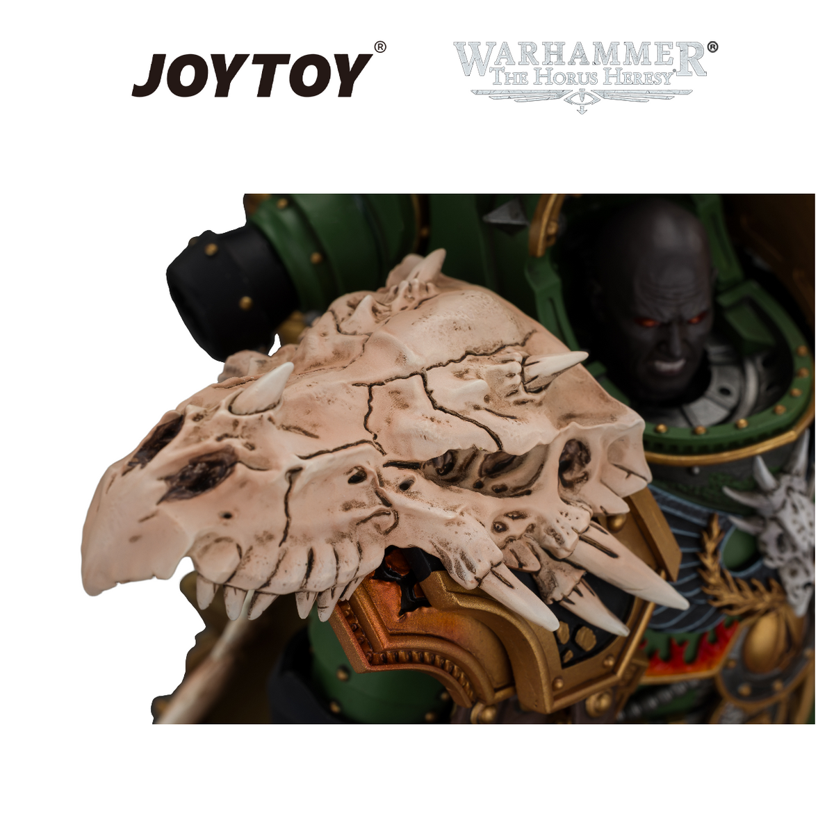 JOYTOY Warhammer The Horus Heresy - Salamanders, Vulkan, Primarch of the XVIIIth Legion with Dawnbringer, The Furnace's Heart and Dragon's Breath Gauntlet (1/18 Scale) Preorder & Exclusive T Shirt USA