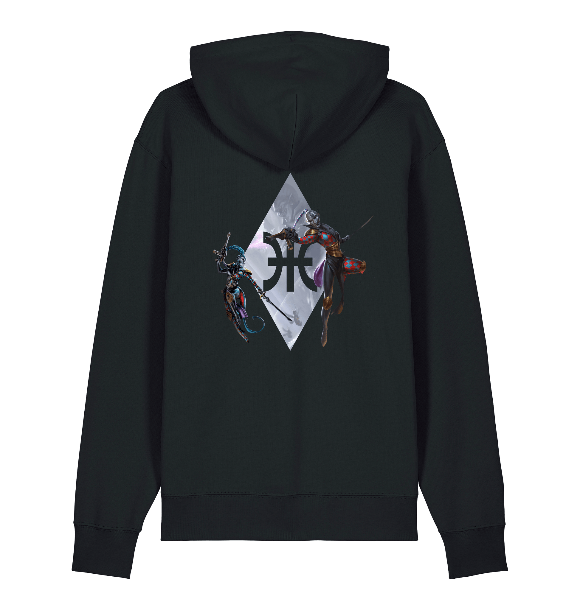 Black Printed Sweater Back